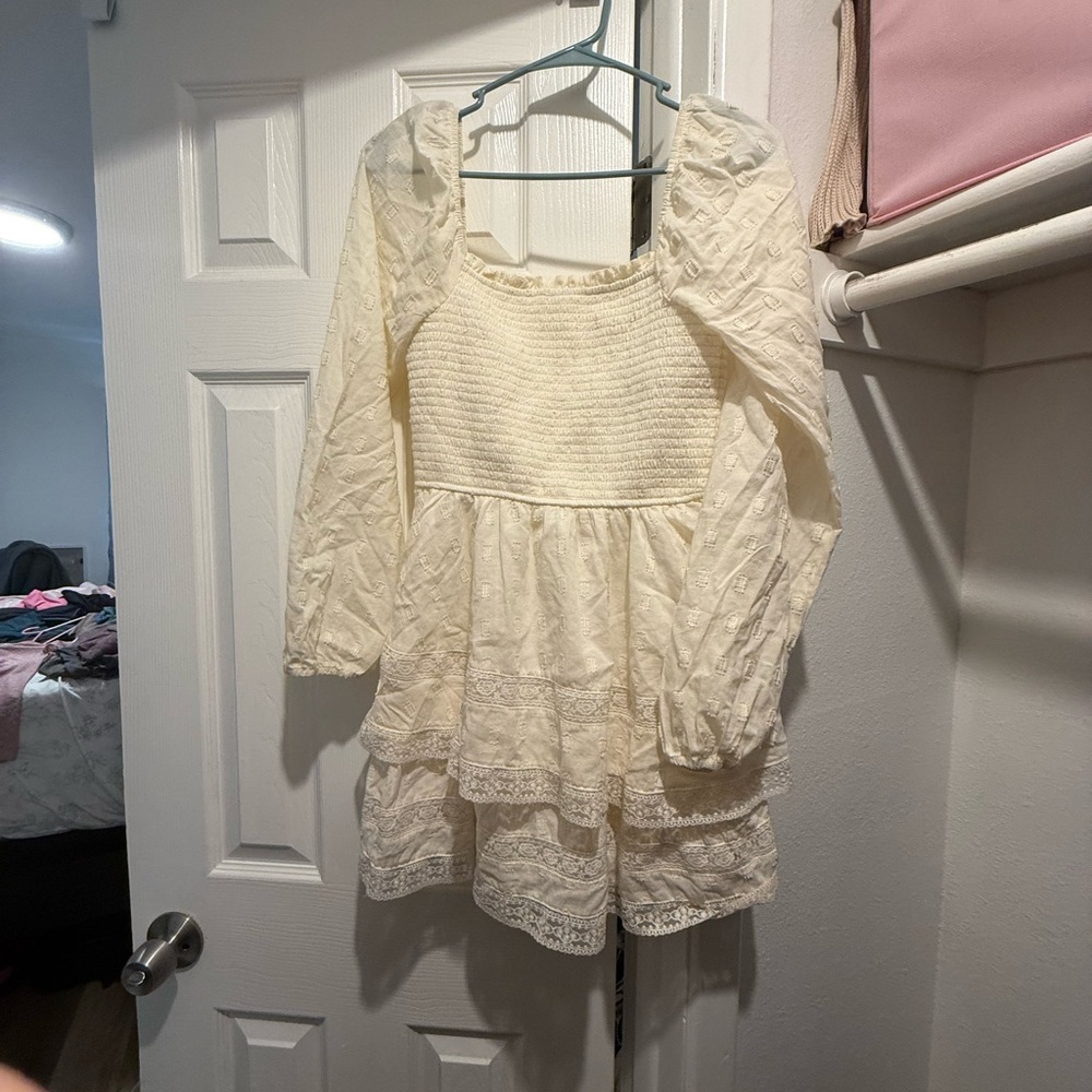 Altar'd State Cream Lace Casual Dress